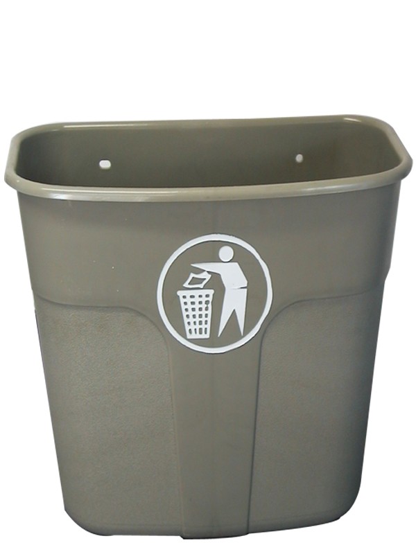 Affaldskurv, 40 liter, grå med person