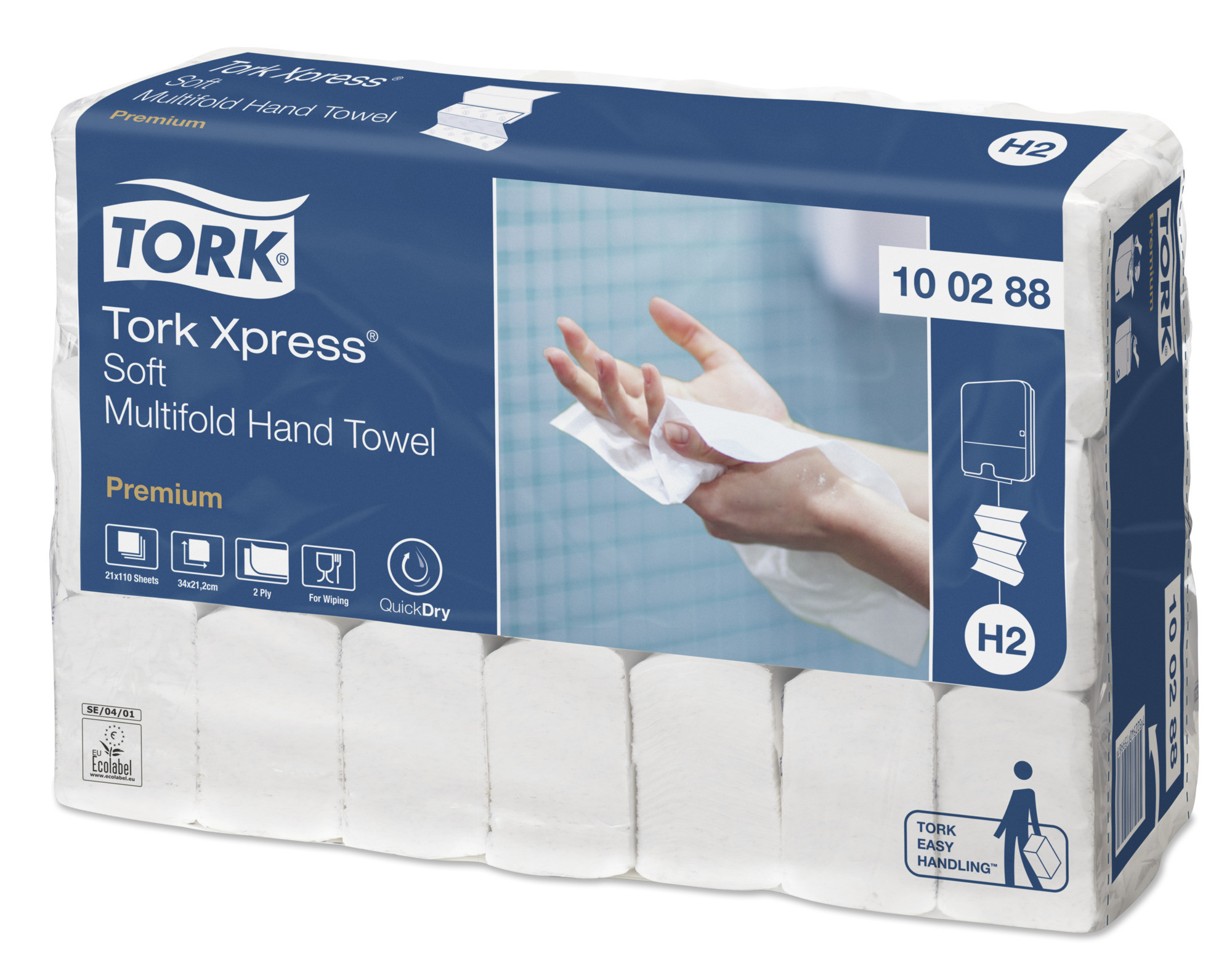 Tork Xpress, Soft Multifold håndklædeark, 2-lags, hvid